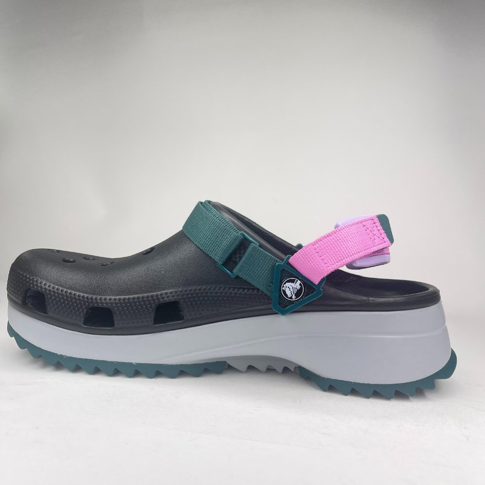 Crocs Mens Classic Hiker Clog Black Pink Green Hiking Shoes Sz 12 206772-988 - Picture 3 of 7